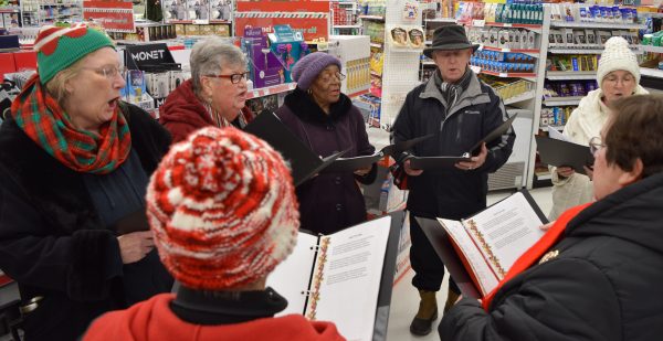 Grimsby Seniors Choir singing Carols in Shopper's Drugmart