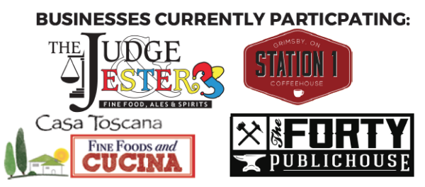 Businesses currently participating include The Judge and Jester, Station 1 Coffeehouse, Casa Toscana and The Forty Public House.