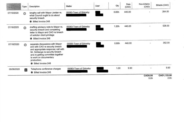 A scan of Mayor Jeff Jordan's invoice.
